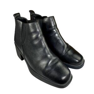 Womens  Jasmine Sport Black Leather Ankle Boots Size 7.5 B u